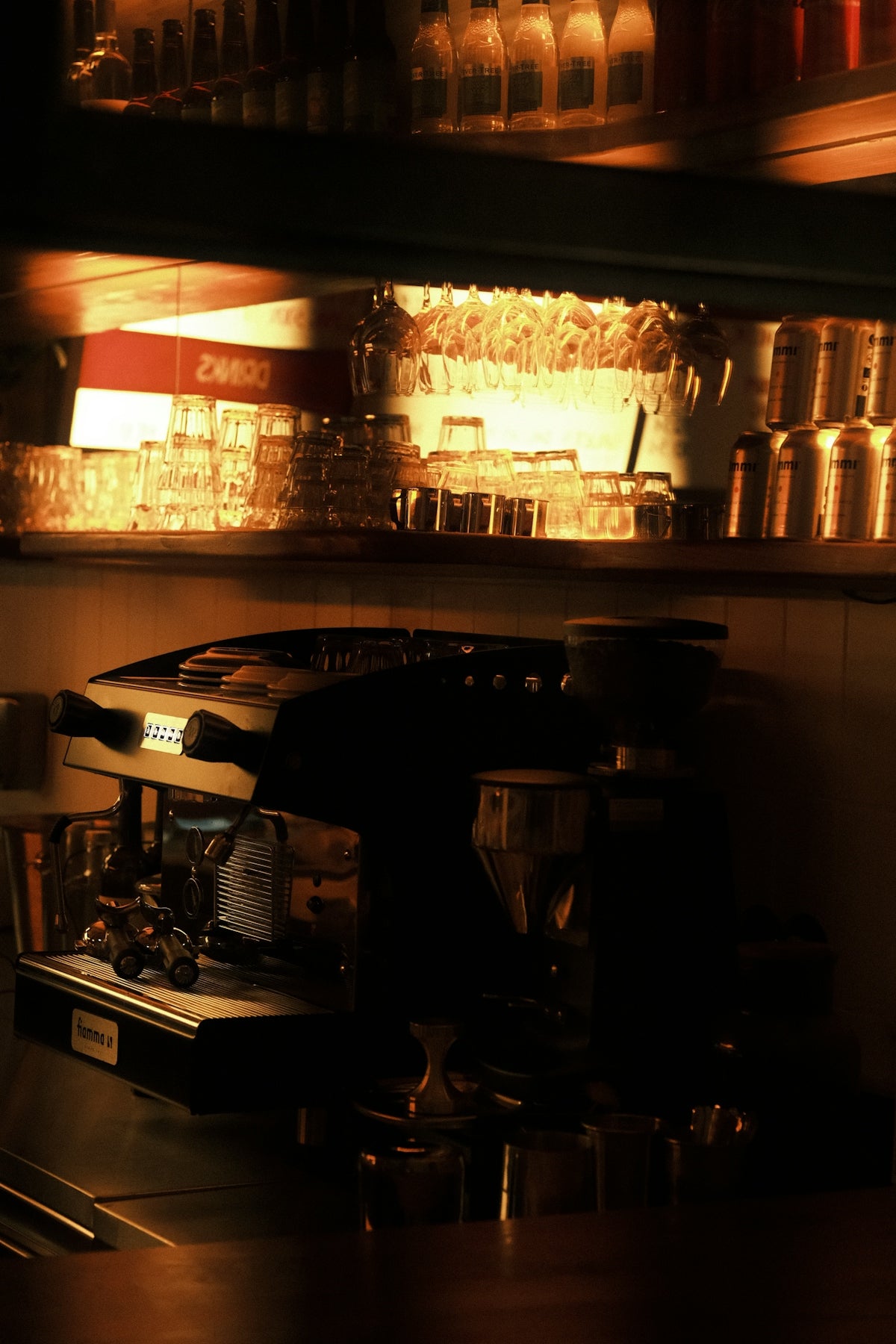 a coffee maker sitting on top of a counter