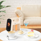 Evebot Smart edible printer with printable items: cocktails, macarons, cake, and coffee.
