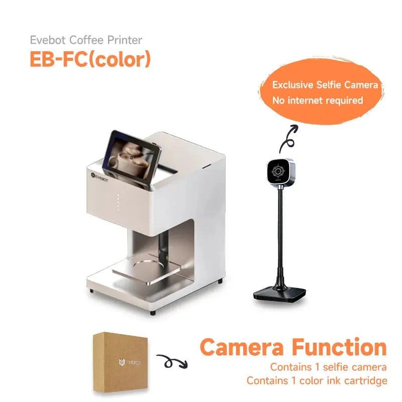 FC1 - EVEBOT Full Color Coffee Printer(Silver with Selfie)